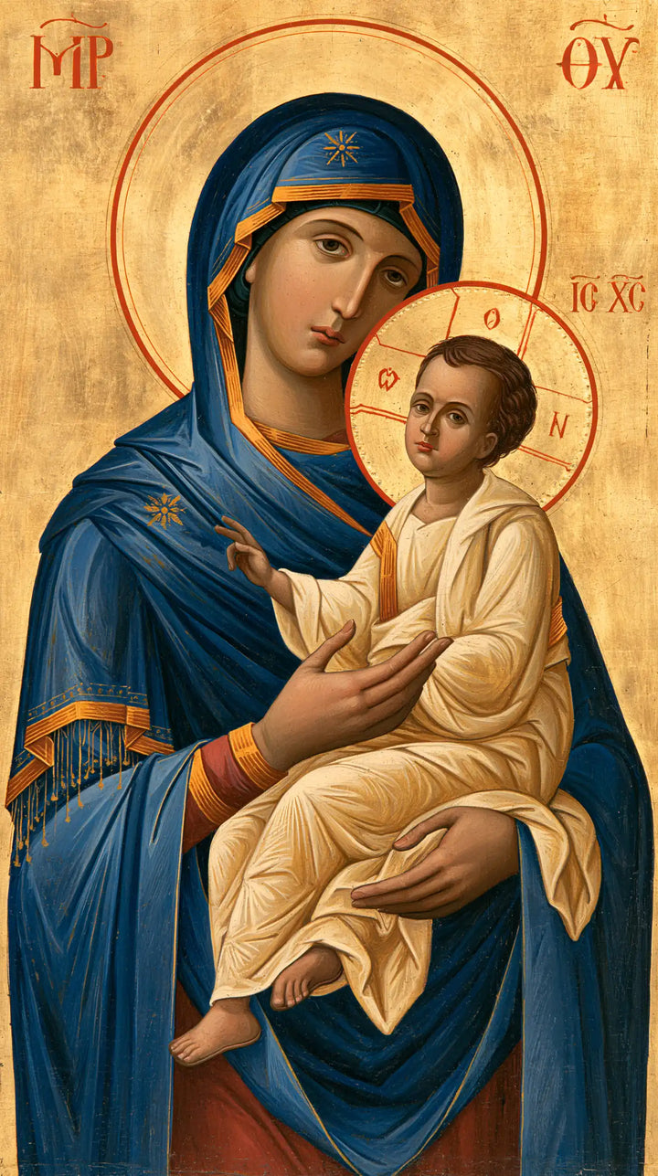 Virgin Mary and Child Jesus - Contemporary Byzantine · Portrait n° 6