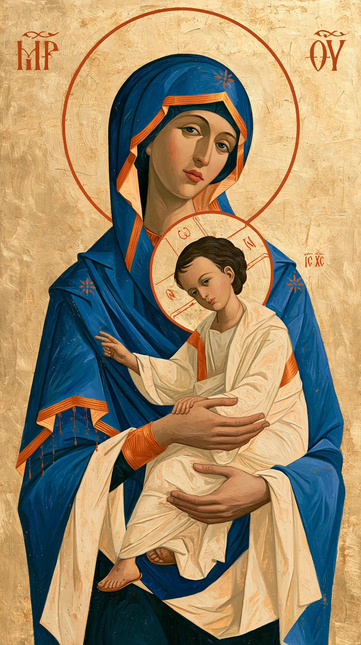 Virgin Mary and Child Jesus - Contemporary Byzantine · Portrait n° 24