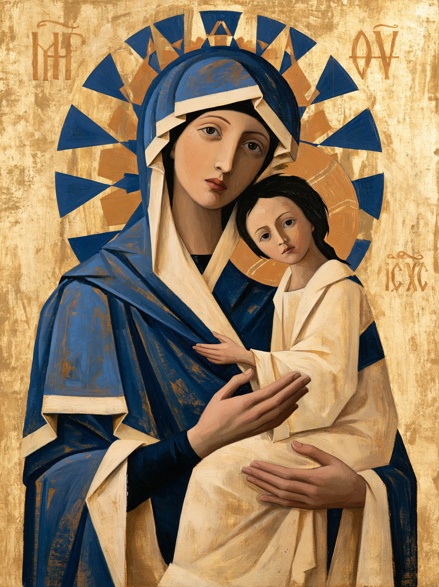 Virgin Mary and Child Jesus - Contemporary Byzantine · Portrait n° 25