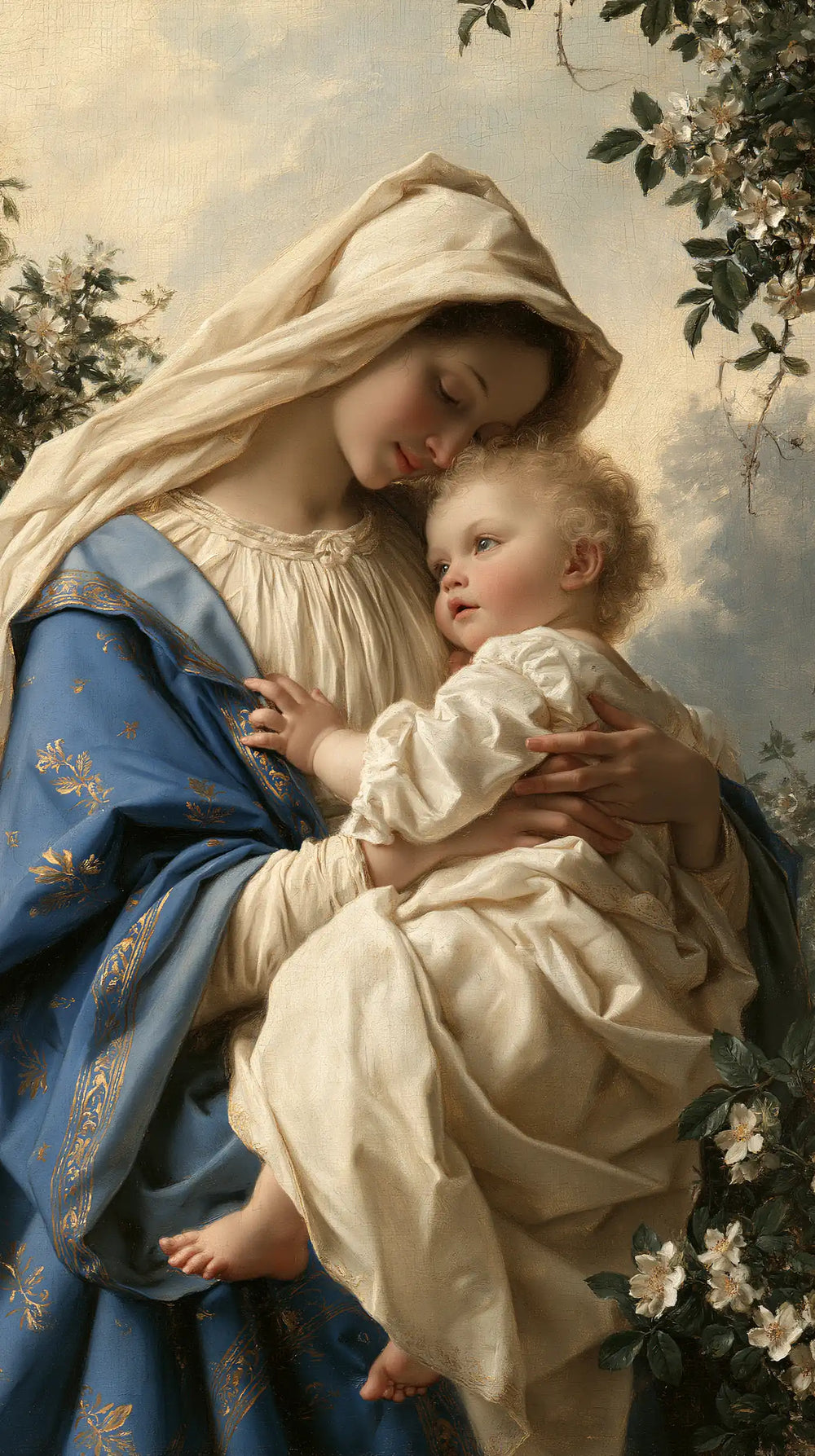the Virgin Mary with the Child Jesus in Florentine Renaissance style, portrait Christian artwork no. 14
