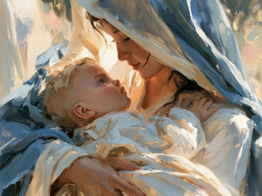 Virgin Mary and Child Jesus - Impressionist · Landscape n° 5