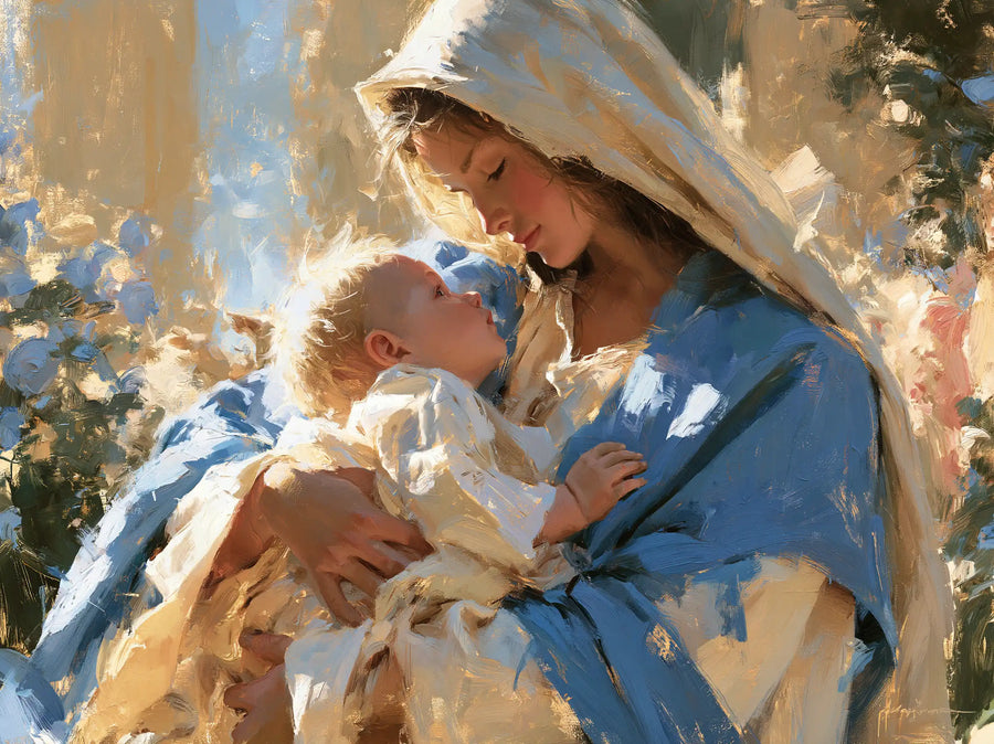 Virgin Mary and Child Jesus - Impressionist · Landscape n° 7