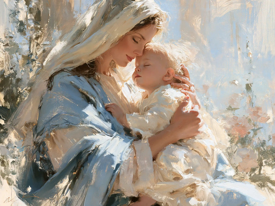 Virgin Mary and Child Jesus - Impressionist · Landscape n° 8
