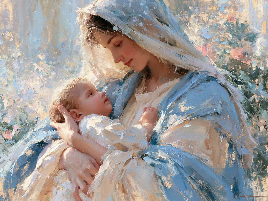 Virgin Mary and Child Jesus - Impressionist · Landscape n° 9