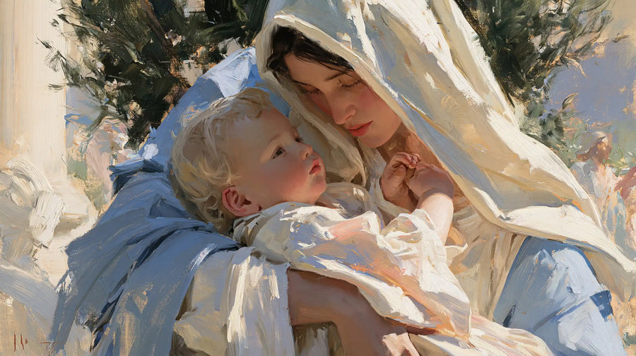 Virgin Mary and Child Jesus - Impressionist · Landscape n° 12