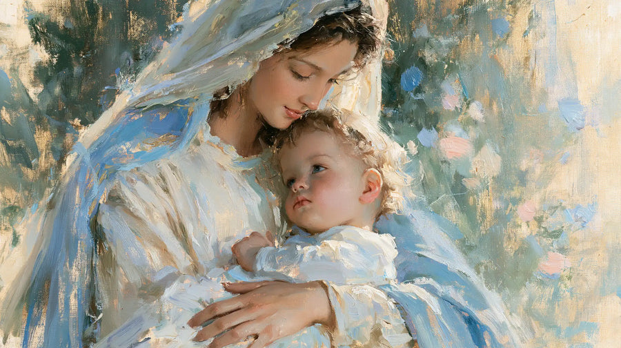 Virgin Mary and Child Jesus - Impressionist · Landscape n° 13