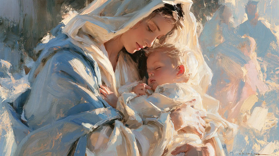 Virgin Mary and Child Jesus - Impressionist · Landscape n° 18