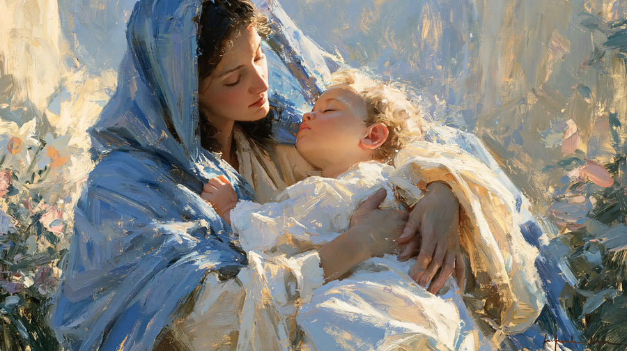 Virgin Mary and Child Jesus - Impressionist · Landscape n° 21