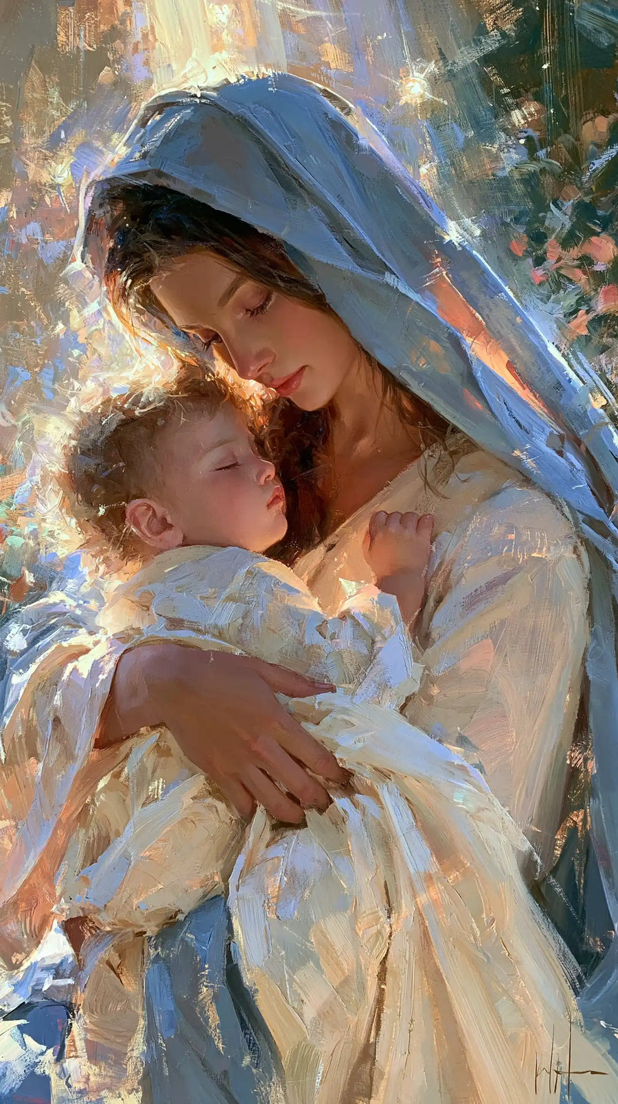 Virgin Mary and Child Jesus - Impressionist · Portrait n° 1