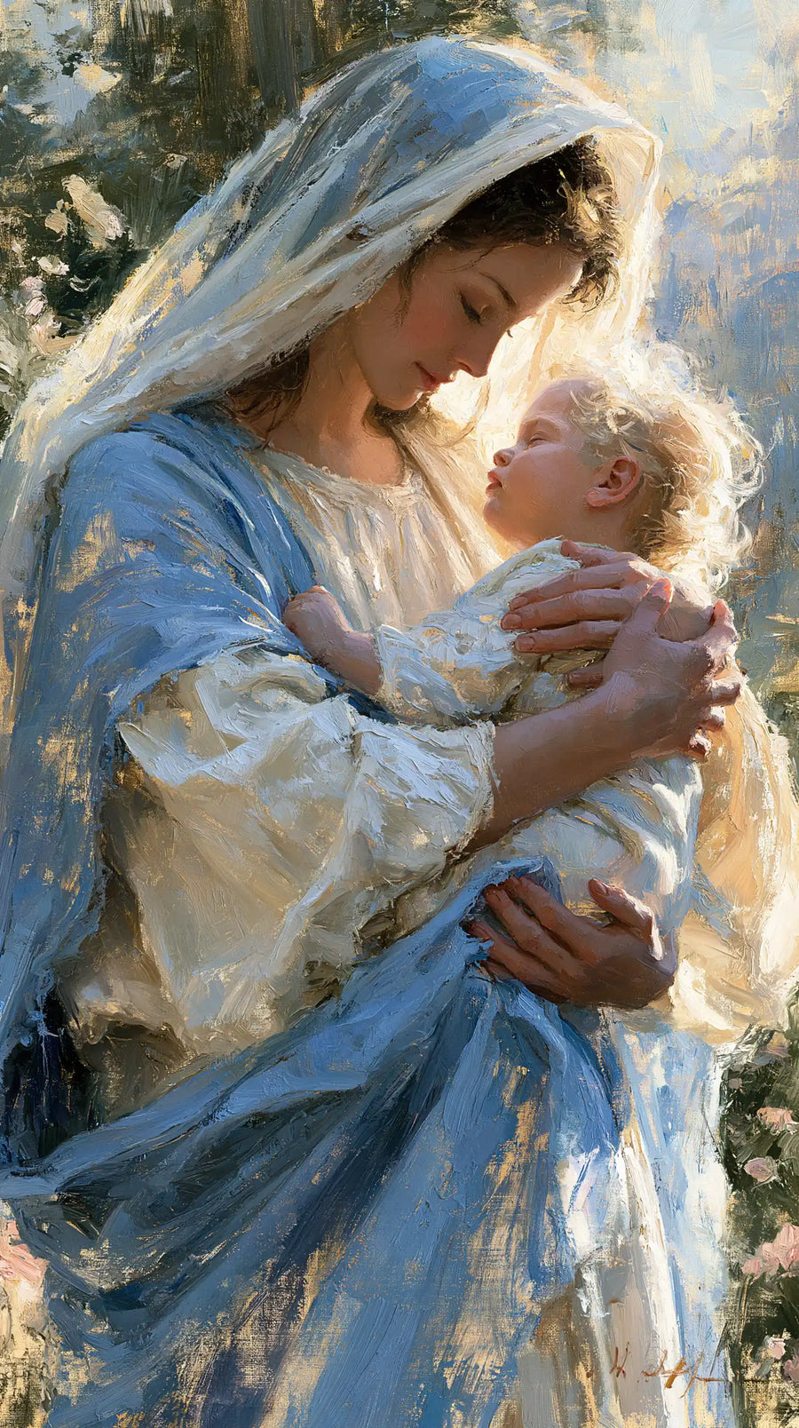 Virgin Mary and Child Jesus - Impressionist · Portrait n° 2