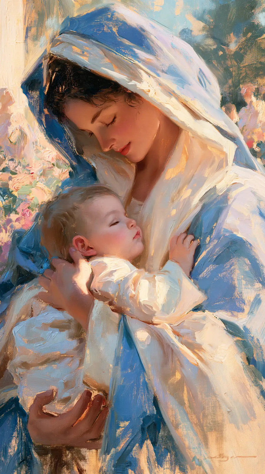 Virgin Mary and Child Jesus - Impressionist · Portrait n° 22