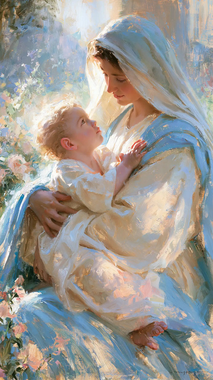 Virgin Mary and Child Jesus - Impressionist · Portrait n° 24