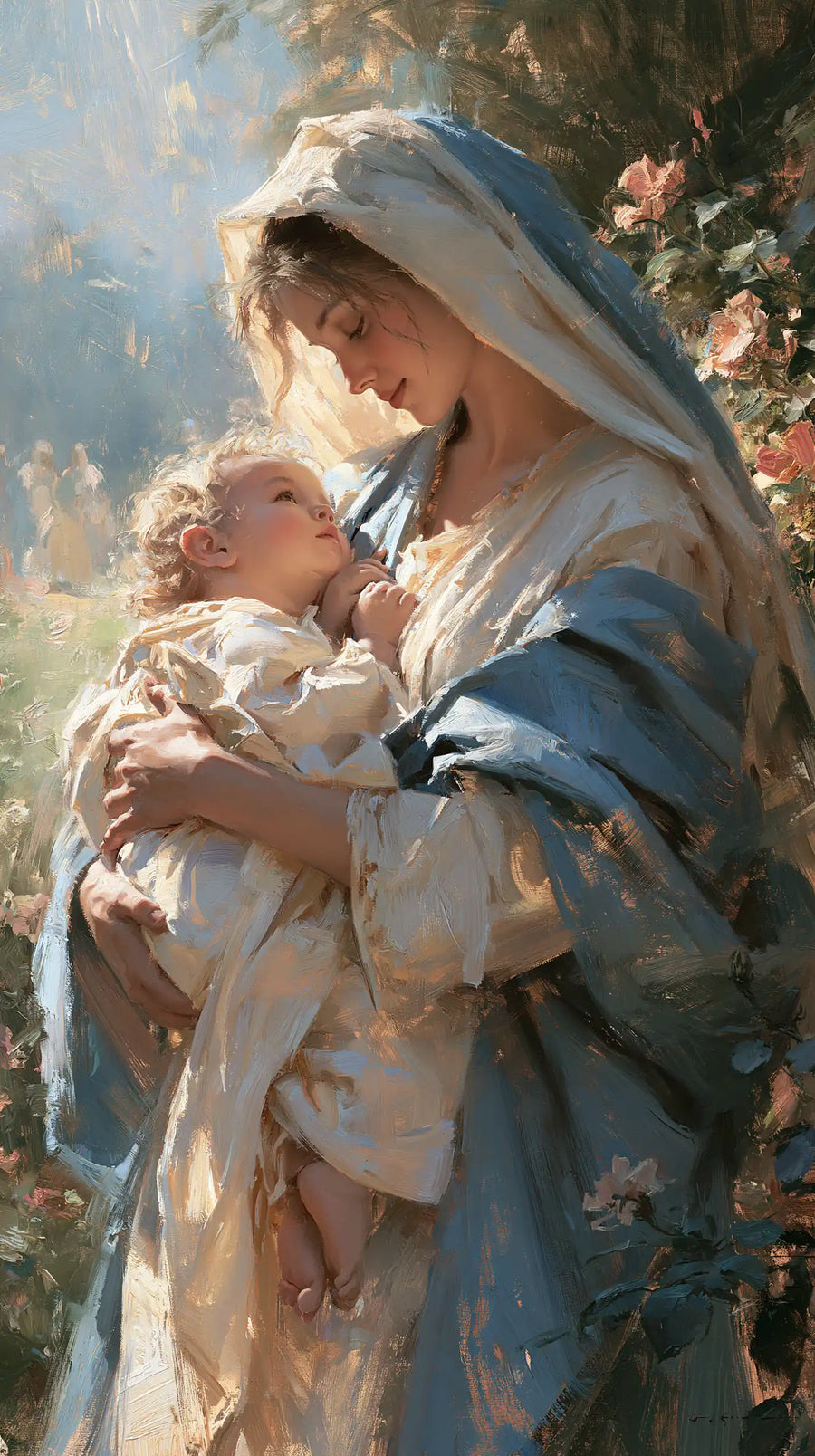 Virgin Mary and Child Jesus - Impressionist · Portrait n° 25