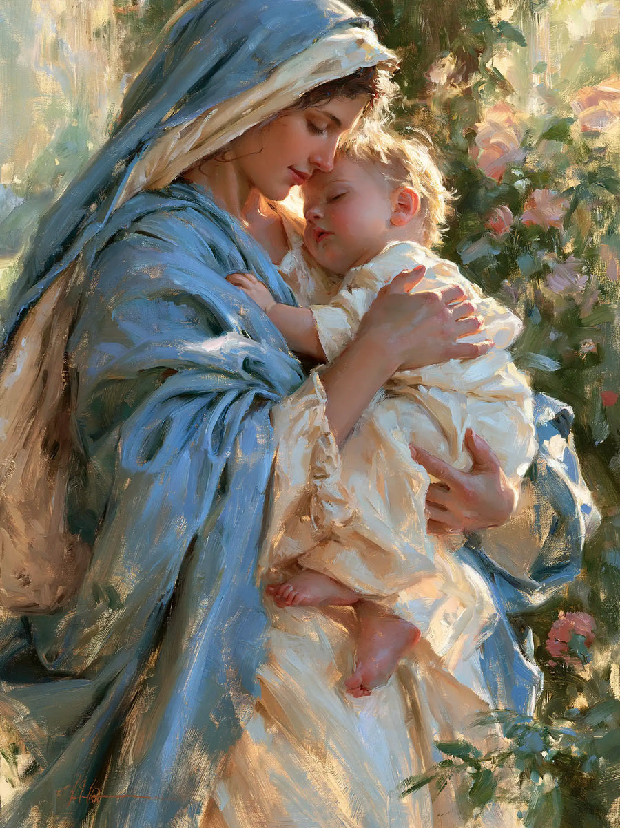 Virgin Mary and Child Jesus - Impressionist · Portrait n° 34