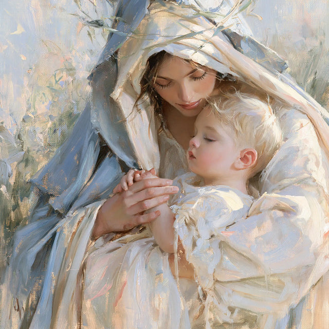 Virgin Mary and Child Jesus - Impressionist · Square n° 1