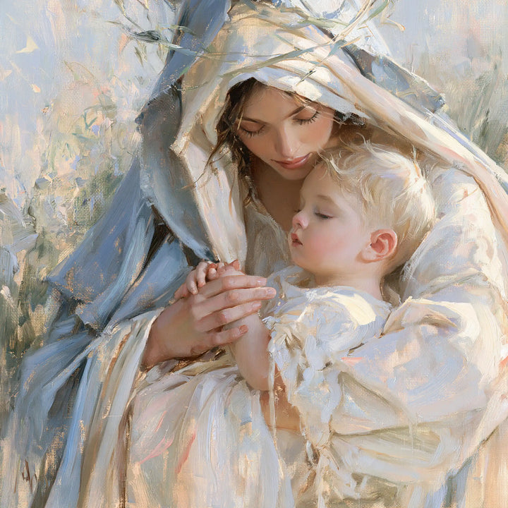 Virgin Mary and Child Jesus - Impressionist · Square n° 1