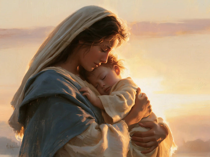 Virgin Mary and Child Jesus - Mary and Jesus at Dawn · Landscape n° 2