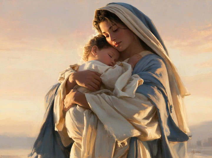 Virgin Mary and Child Jesus - Mary and Jesus at Dawn · Landscape n° 3