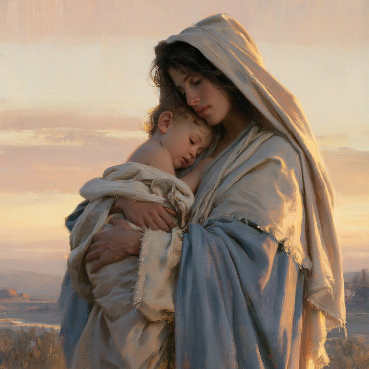 Virgin Mary and Child Jesus - Mary and Jesus at Dawn · Square n° 9