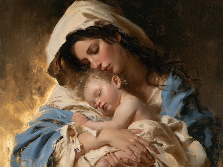 Virgin Mary and Child Jesus - Mary Embracing the Child Jesus · Landscape n° 2