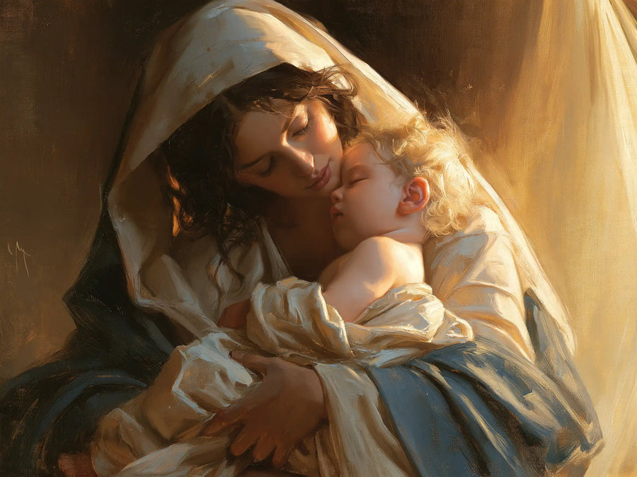 Virgin Mary and Child Jesus - Mary Embracing the Child Jesus · Landscape n° 3