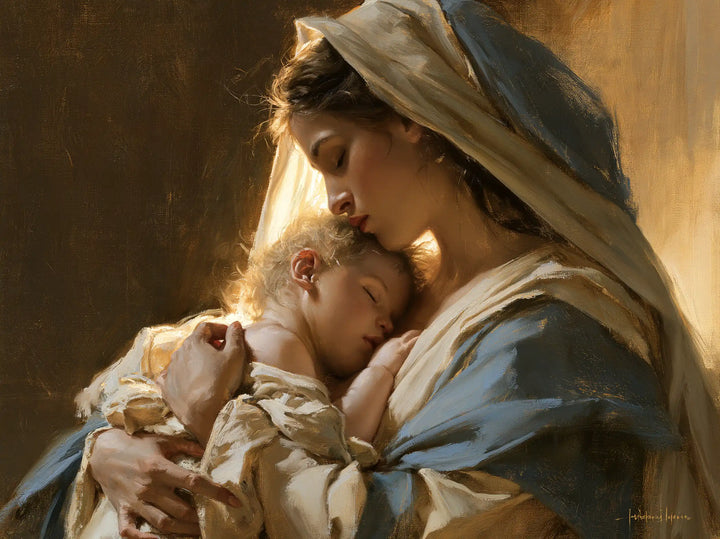 Virgin Mary and Child Jesus - Mary Embracing the Child Jesus · Landscape n° 4