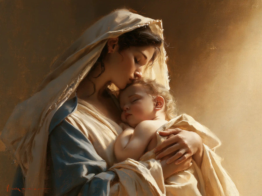Virgin Mary and Child Jesus - Mary Embracing the Child Jesus · Landscape n° 5