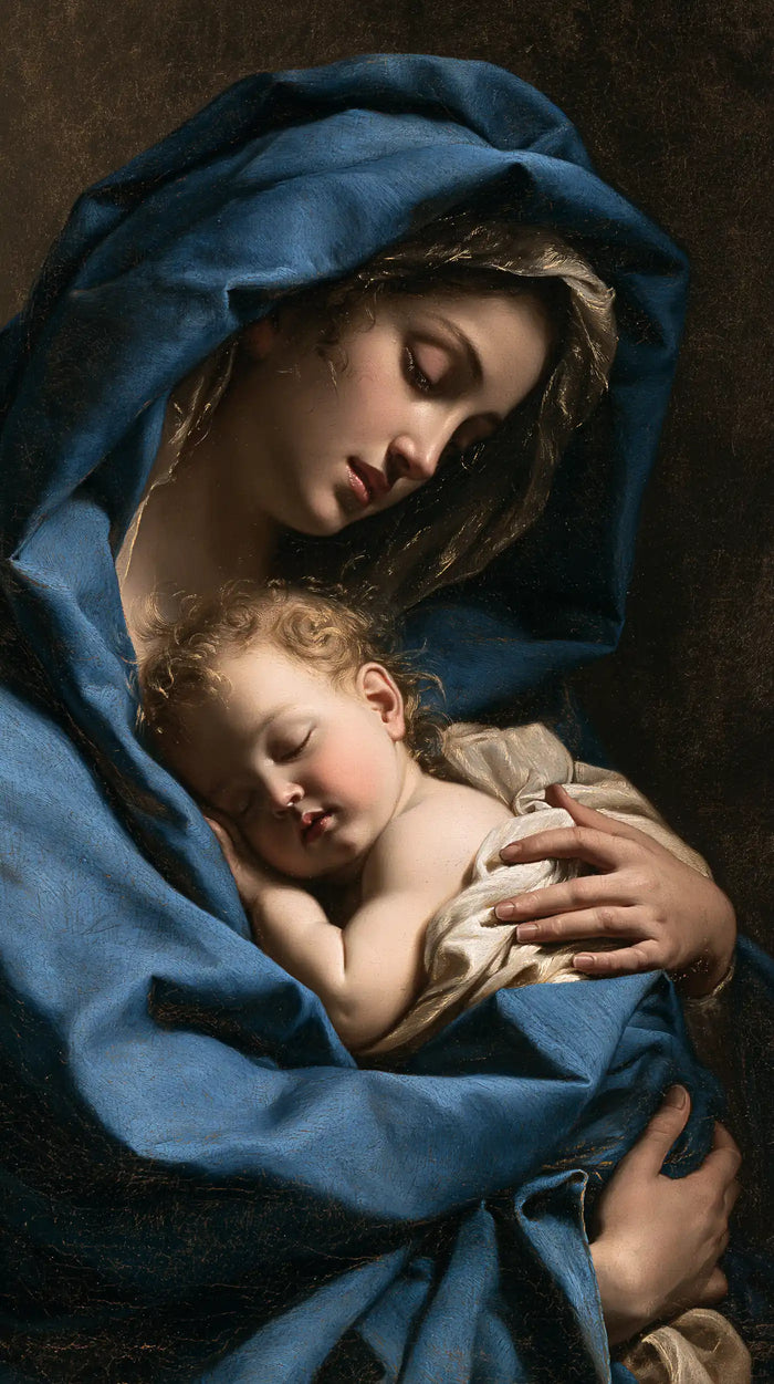 Virgin Mary and Child Jesus - Mary Protecting Jesus Beneath Her Mantle · Portrait n° 17