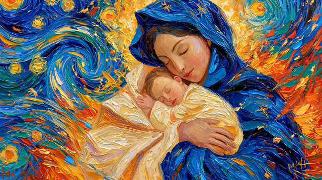 The Virgin and Child — Sleep Amid Spirals of Sacred Light