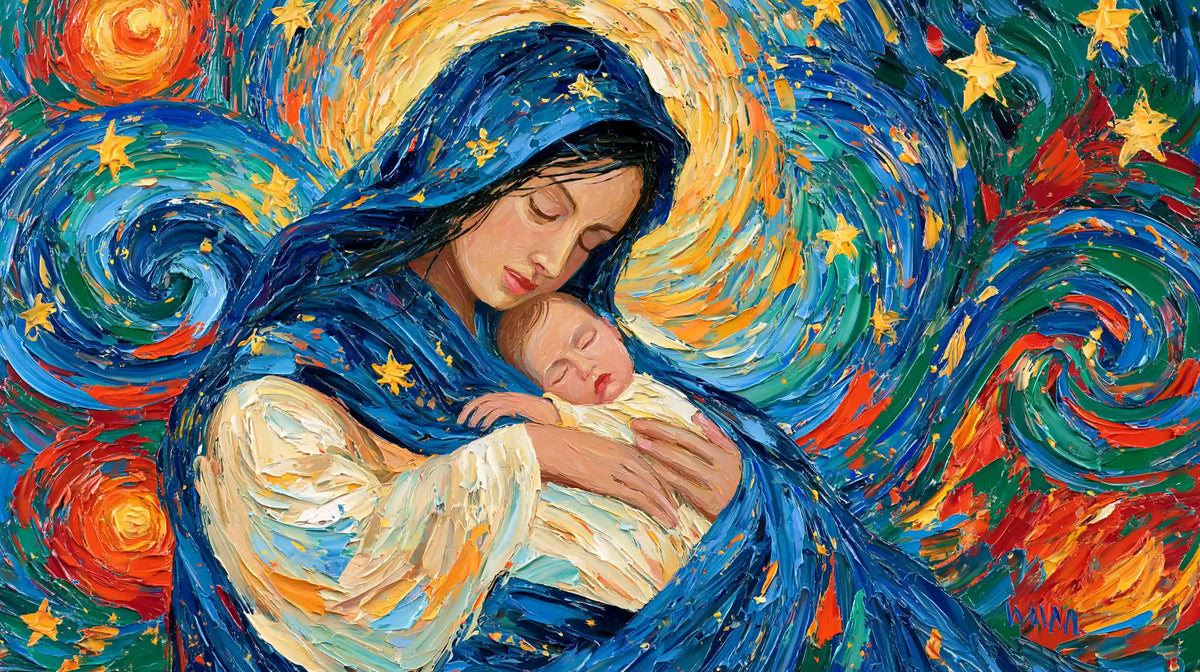 The Virgin and Child — Motherly Peace Beneath the Evening Star