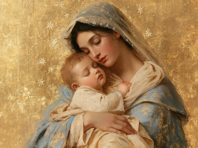 The Virgin and Child — A Peaceful Cheek Among Little Stars