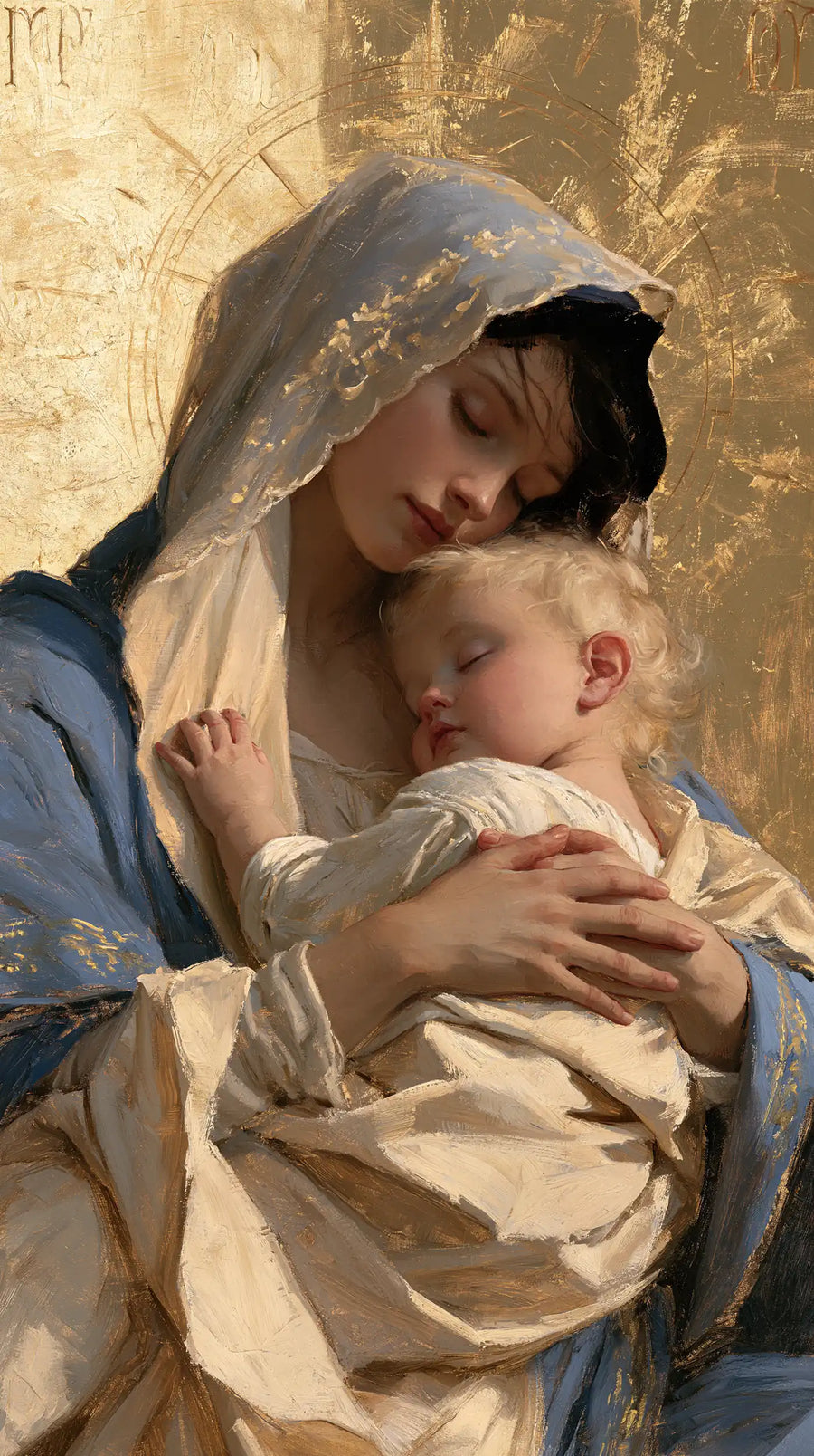 Virgin Mary and Child Jesus - Sacred Gold · Portrait n° 2