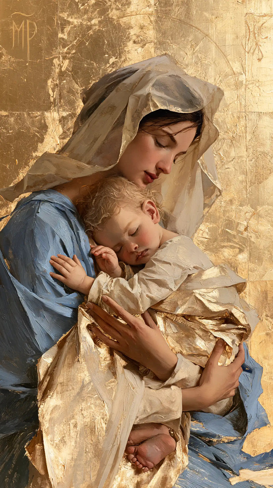 Virgin Mary and Child Jesus - Sacred Gold · Portrait n° 14