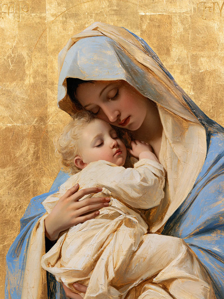 Virgin Mary and Child Jesus - Sacred Gold · Portrait n° 24