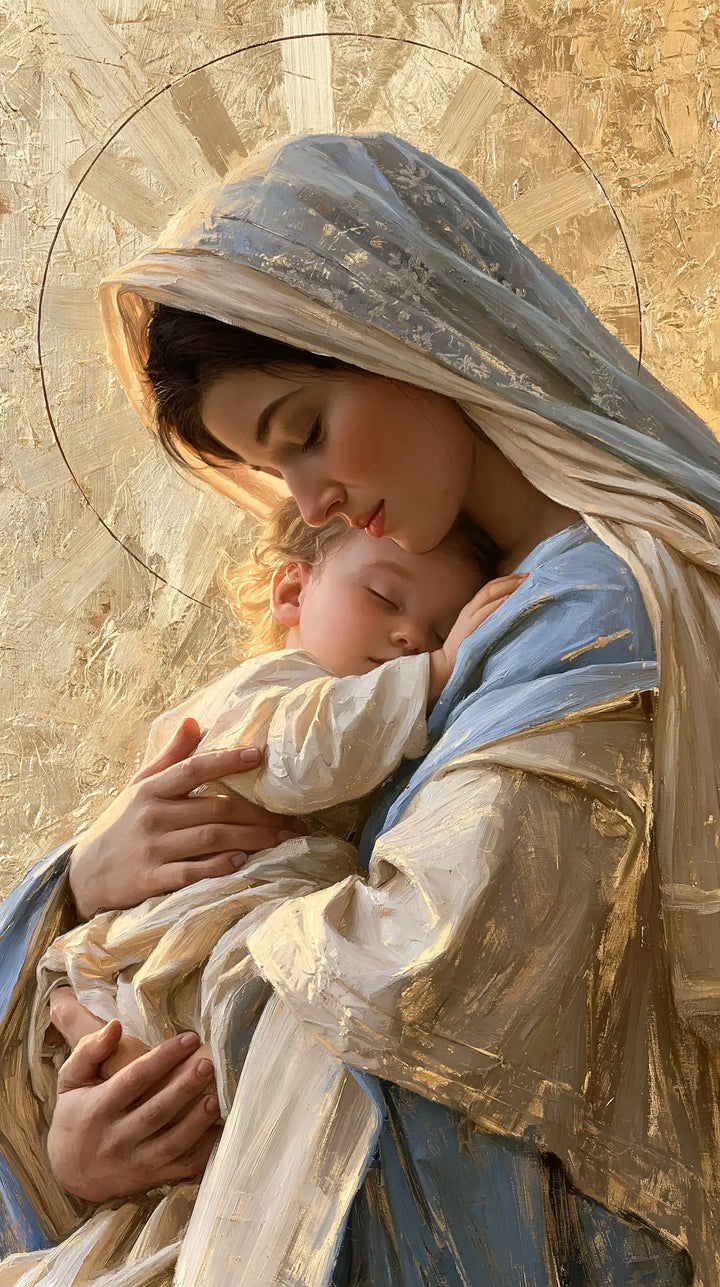 Virgin Mary and Child Jesus - Sacred Gold · Portrait n° 28