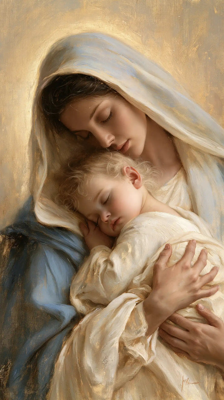 Virgin Mary and Child Jesus - Sacred Maternal Tenderness · Portrait n° 5