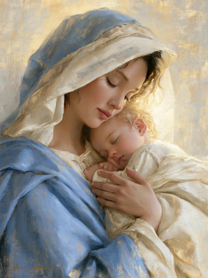 The Virgin and Child — Sleeping Hands Beside Her Heart