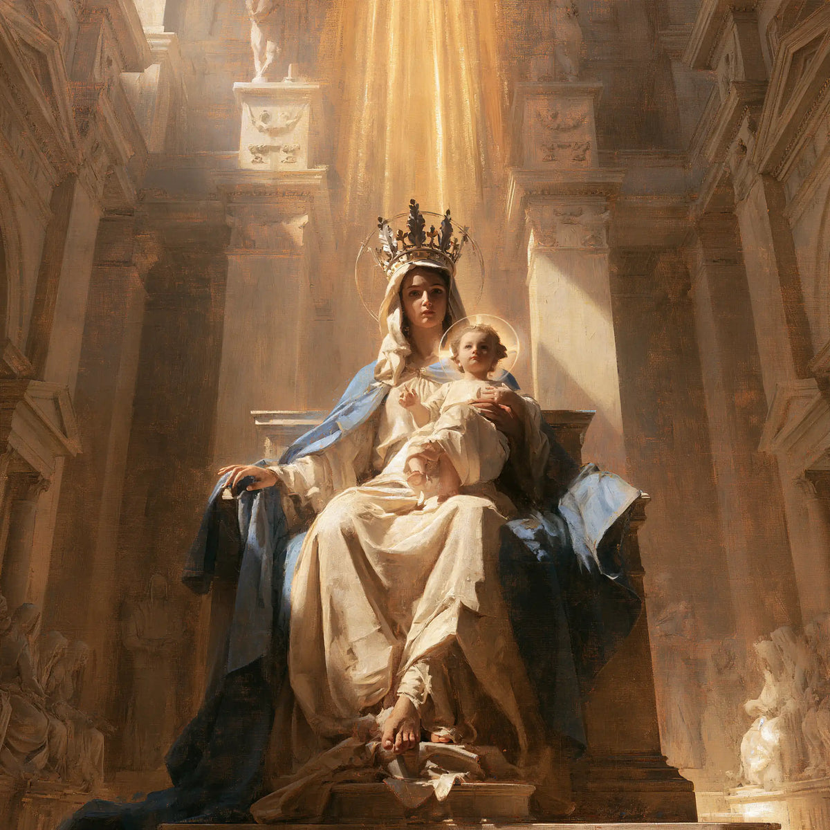 The Virgin and Child — The Little Presence Beneath Immense Walls