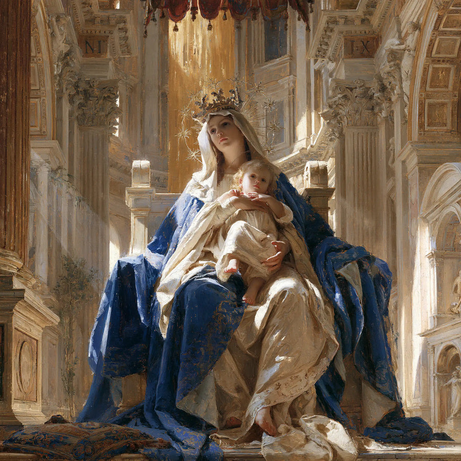 Virgin Mary and Child Jesus - Sacred Monumental View · Square n° 9
