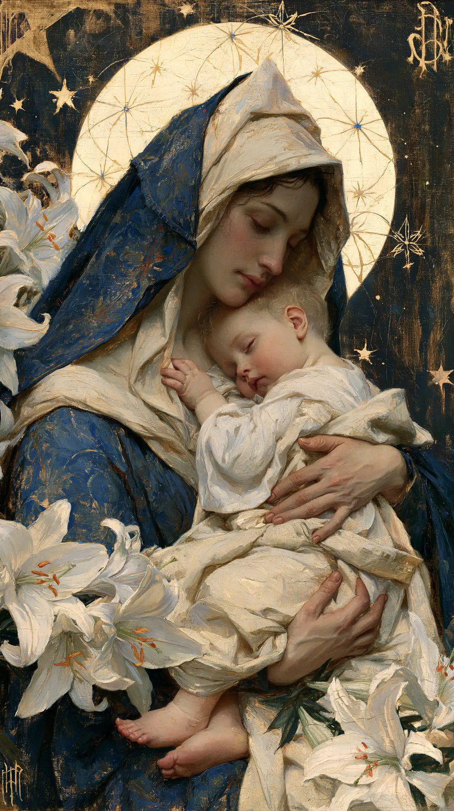 Virgin Mary and Child Jesus - Symbolist · Portrait n° 8