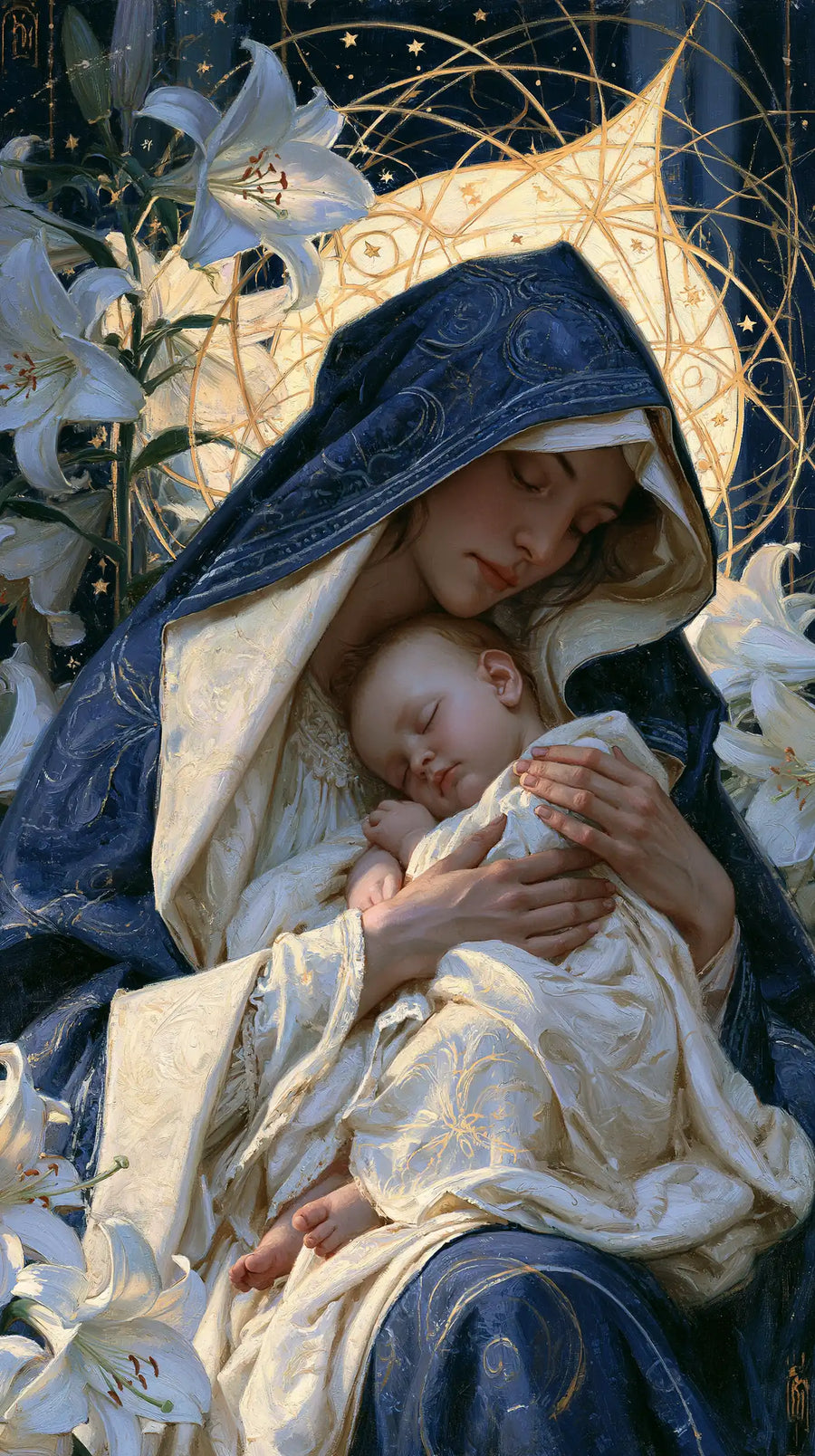 Virgin Mary and Child Jesus - Symbolist · Portrait n° 20