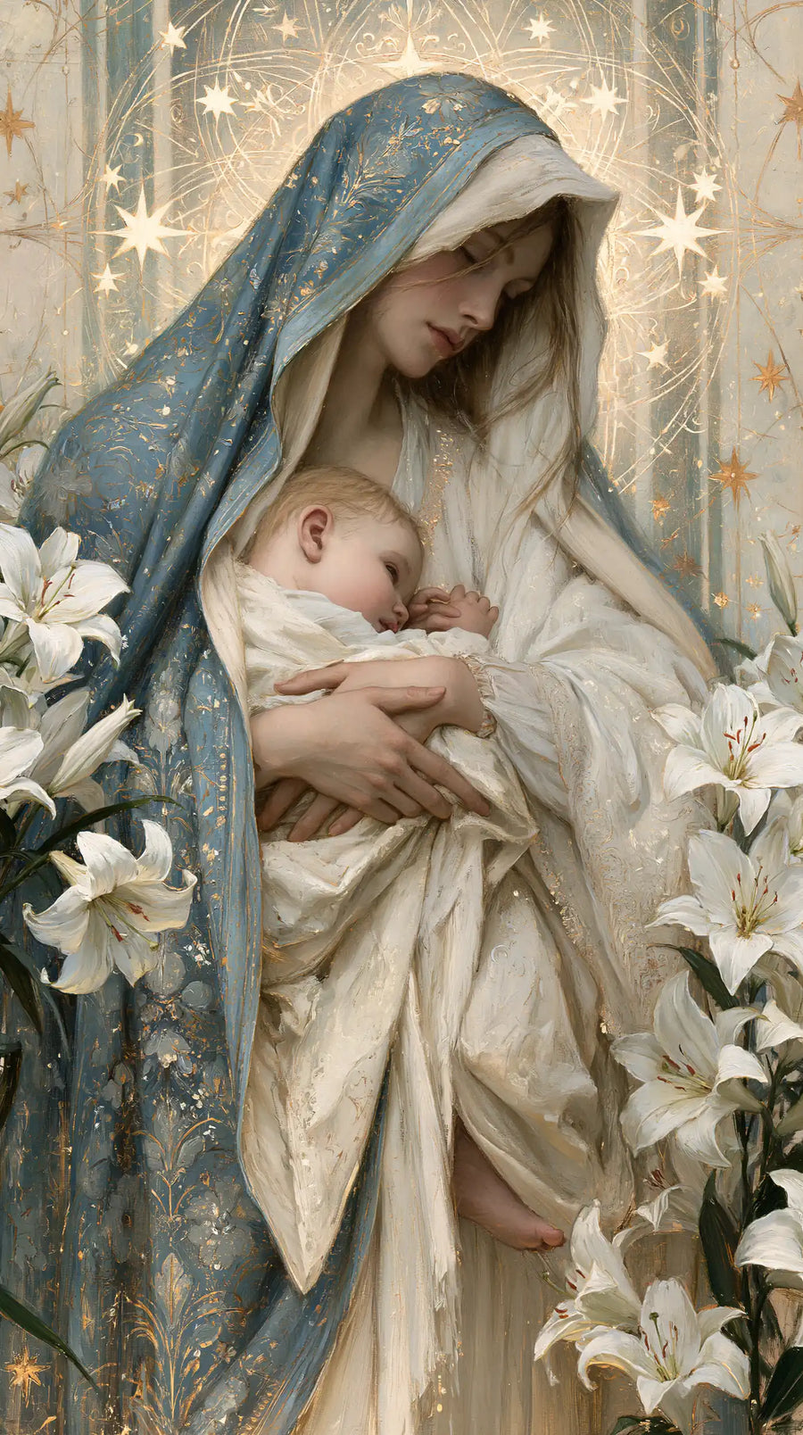 Virgin Mary and Child Jesus - Symbolist · Portrait n° 23
