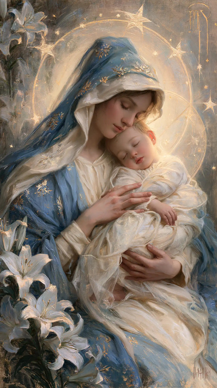 Virgin Mary and Child Jesus - Symbolist · Portrait n° 24