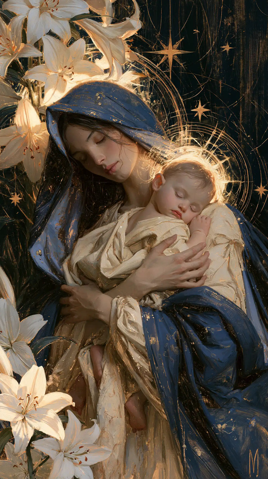 Virgin Mary and Child Jesus - Symbolist · Portrait n° 26