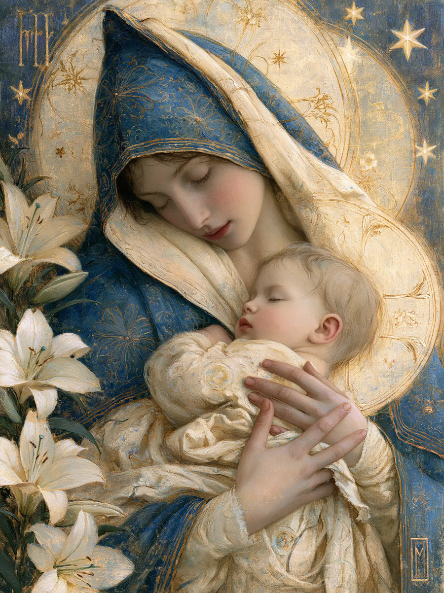 Virgin Mary and Child Jesus - Symbolist · Portrait n° 30