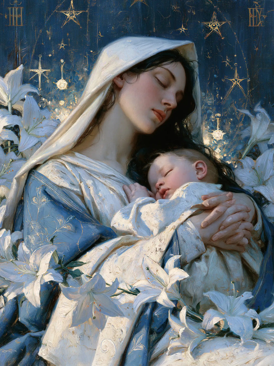 Virgin Mary and Child Jesus - Symbolist · Portrait n° 31