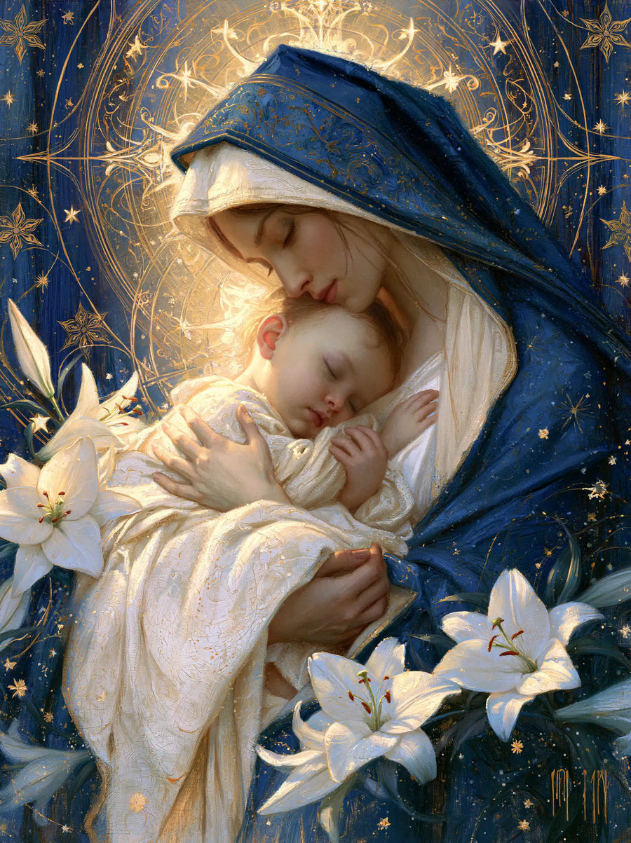 Virgin Mary and Child Jesus - Symbolist · Portrait n° 33