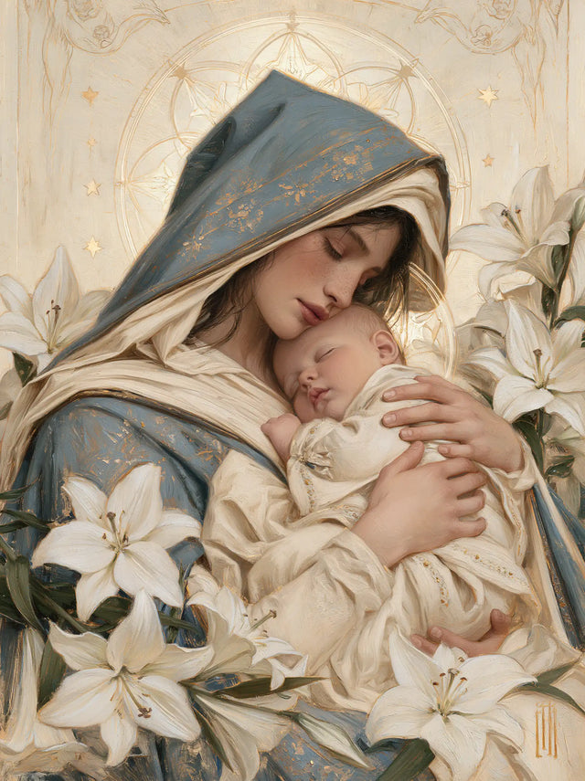 The Virgin and Child — Rest Against Porcelain Light