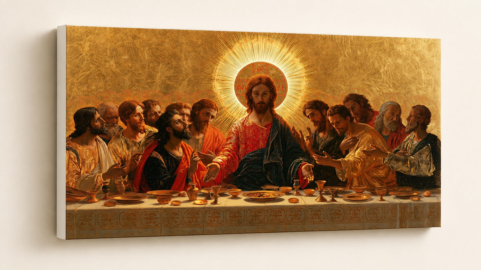 La stessa Ultima Cena stampata su tela stirata da 38 mm