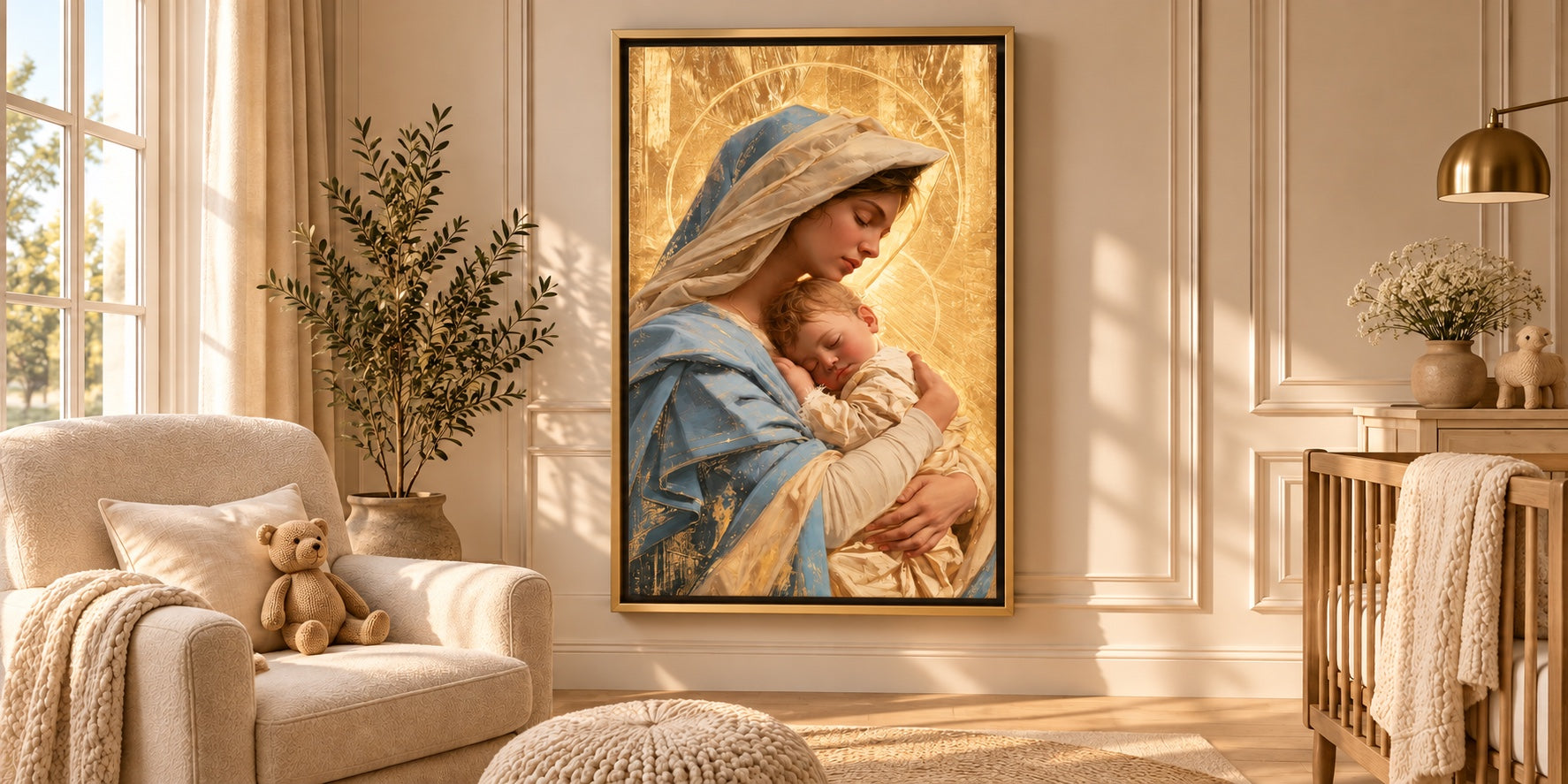 La Madonna con Gesù Bambino - Maria e Gesù in un giardino sacro